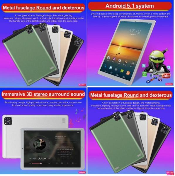 New 301pc -Unlocked 10 inch Phone Call 3G Tablet & More