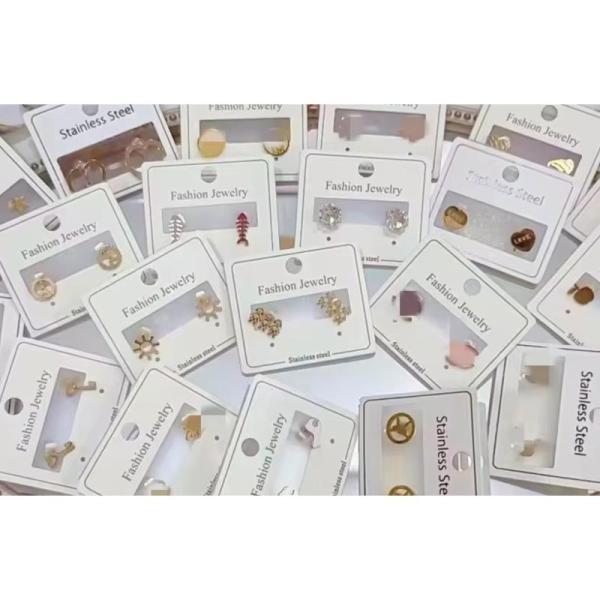 400pairs - Fashion Earrings Stainless Steel Variety Pack