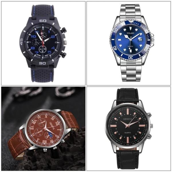 60x New Men's Quartz Watches - Luxury Style Stainless Steel